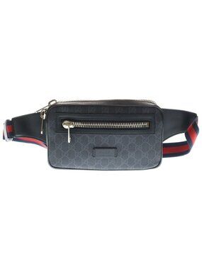 Gucci GG Supreme Waist Bag Black Leather